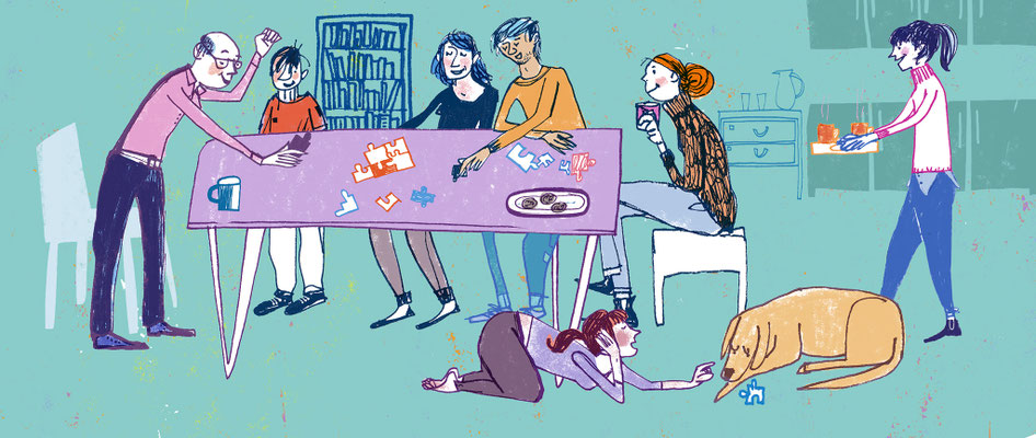 Jill Calder Illustration - Children's Illustration - "Family Time" - CAHRU