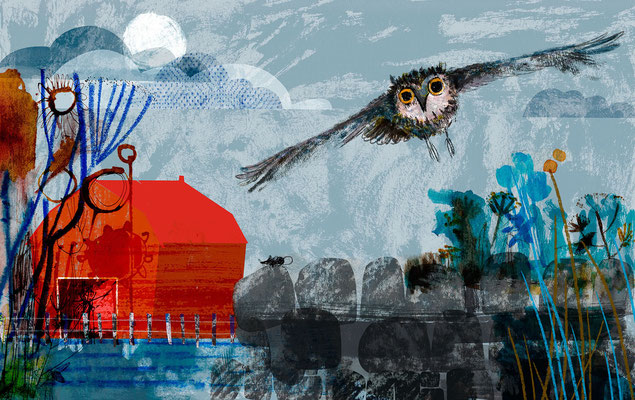 Jill Calder Illustration - Children's Illustration - "The Moth Quiet Owl"