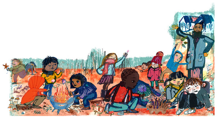 Jill Calder Illustration - Children's Illustration - Outdoor Learning for BBC Wildlife Magazine