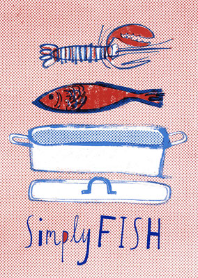 Jill Calder Illustration - General Illustration - "Little Black Book of Seafood" - First Great Western