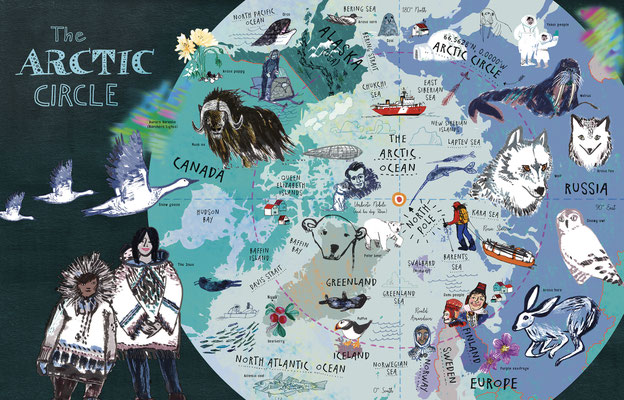 Jill Calder Illustration - Books - "The Picture Atlas" by Simon Holland - Bloomsbury