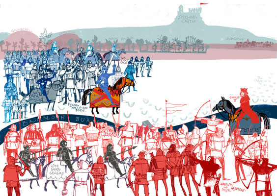 Jill Calder Illustration - Books - "Robert The Bruce" by James Robertson - Birlinn