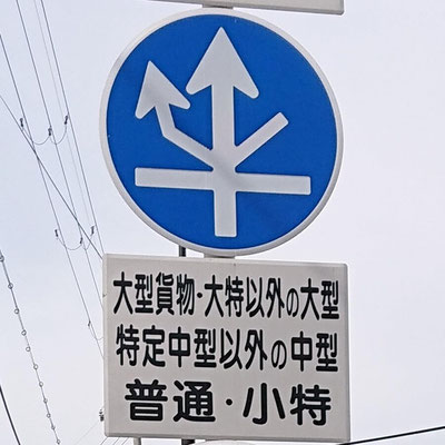 京都府京都市伏見区の異形矢印標識　3段重ね中段