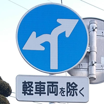 福島県郡山市の異形矢印標識