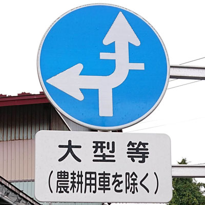 青森県南津軽郡藤崎町の異形矢印標識