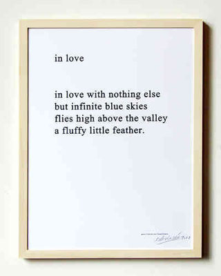 Framed print of poem of Edzard Dideric 2012 loveprototo Köln, Germany