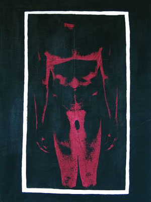 Martina Reinhart, Das Bilder Frau, 'Gefangen 2' Siebdruck + Acrylmalerei / Leinwand, 120x90cm