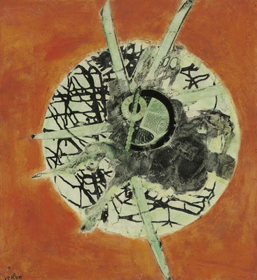  ANDRÉ VERLON, Time, 1961, Montage-Painting/Platte, 72x67cm 