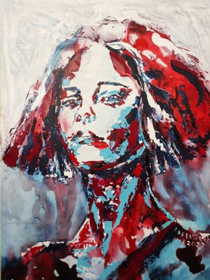 Viktoriia Kartashova, Serie "No more fear. Ukraine. War. Tears. Blood", No more ...», Acryl / Leinwand. 150 x 110 cm