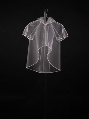 Alwa Petroni, Wiener Bluse Blindflug, Nylonsheer, Schrägbänder, Baumwolle