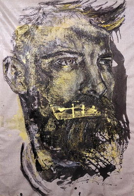 Viktoriia Kartashova, Serie "No more -Azov. Difficult to be silent. War in Ukraine", Acryl, Ölpastell / Leinwand, 150 x 110 cm