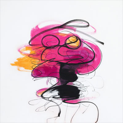 Creatura 01, 2025, Acryl auf Canvas, 80 x 80 cm