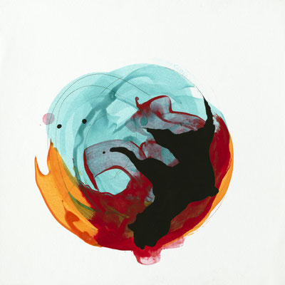 OT-pap23, 2024, Acryltinte auf Papier, 30x30 cm