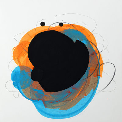 OT-pap04, 2024, Acryltinte auf Papier, 30x30 cm
