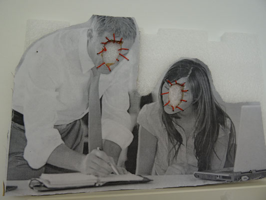 untitled, Barbara Ungepflegt, 2018 (Paper on polystyrene, embroidery)