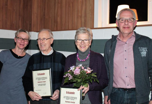 JHV 2018: Heino Seidel wurde für seine 60-jährige Mitgliedschaft und Barbara Garlip wurde für ihre 25-jährige Mitgliedschaft geehrt     