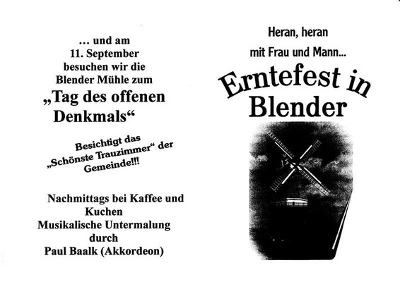 Ankündigung Erntefest