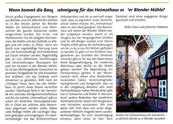 Heimathaus an der Blender Mühle?