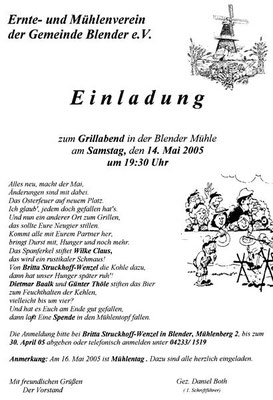 Einladung zum Grillabend