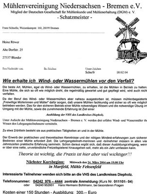 Müller-Ausbildung von Heinz Röwer