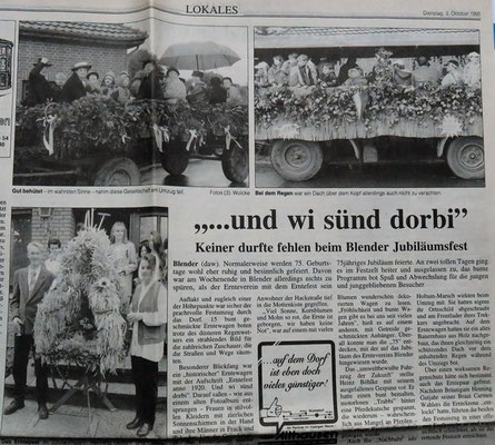 Zeitungsbericht Erntefest