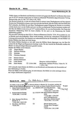 Auszug Heimatkalender 1998 "Die Höfefolgen in Blender"