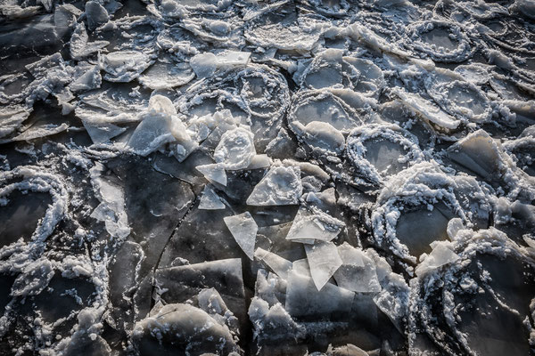 Eisschollen auf der Oder