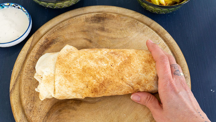 Pilz-Shawarma-Rolle vegan