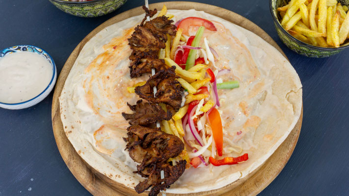 Pilz-Shawarma-Rolle vegan