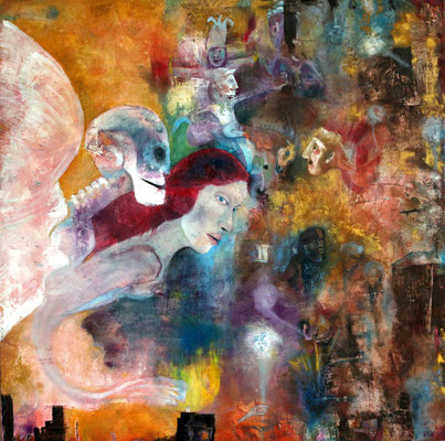 Eros und Tanathos - 90x110 cm - Öl auf Leinwand, Bremen 2020 • VERKAUFT
