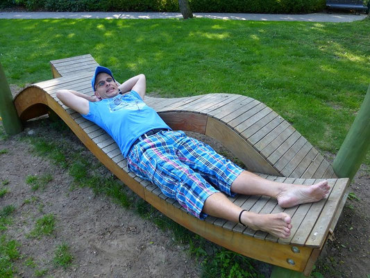 Auf der Sonnenbank.