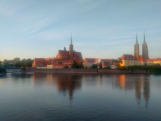 Blick auf die Altstadt in Wroclaw