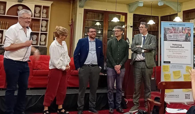 From left: Roland Erne (UCD), Sabina Stan (DCU), Vincenzo Maccarrone (SNS), Imre Szabó (CEU), Darragh Golden (UCD)