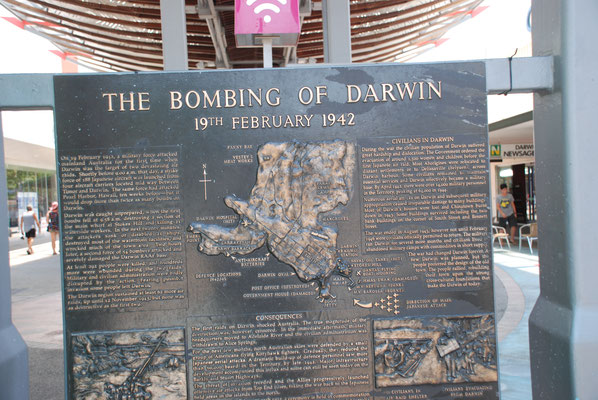 Darwin, Gedenktafel für die Bombardierung im 2. Weltkrieg