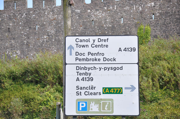 Wales, Auf dem Weg nach Irland: Station in Pembroke, Normannenburg
