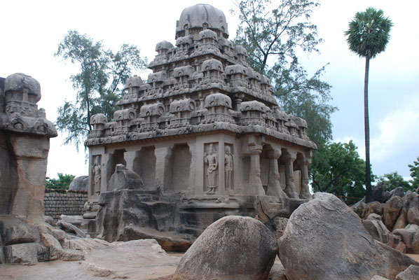 Indien, Mamallapuram, Panch Pandava Rathas