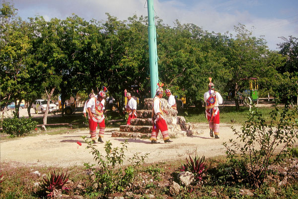Mexiko, Ritual der Totonaken, Golf von Mexiko, nähe der Maya Stadt Tulum