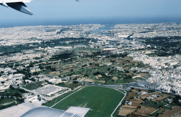 Malta, Blick aus dem Flugzeug auf Valetta