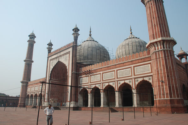 Indien, Delhi, Jama Maschjid, weitläufigste Freitagsmoschee und einer der größten Moscheen der Welt