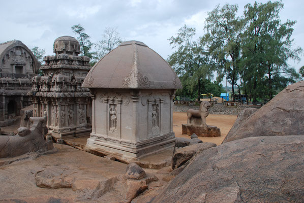 Indien, Mamallapuram, Panch Pandava Rathas