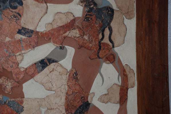 Griechenland: Insel Santorin, Fira, Ausstellung der Kopien der Fresken aus Akrotiri