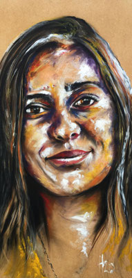 "Princesse Clara" - Pastels secs et acryliques sur panneau mdf 60 x 120 cm - Juillet 2017
