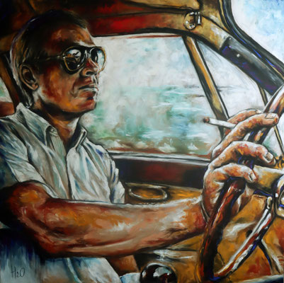 "King of Cool" - Pastels secs et acryliques sur panneau mdf 120 x 120 cm - Novembre 2020