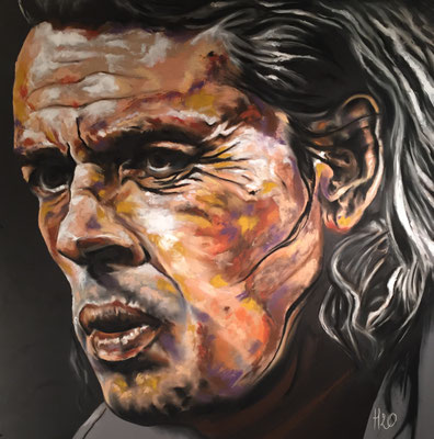 "Le Grand Jacques" - Pastels secs et acryliques sur panneau mdf 100 x 100 cm - Mars 2018