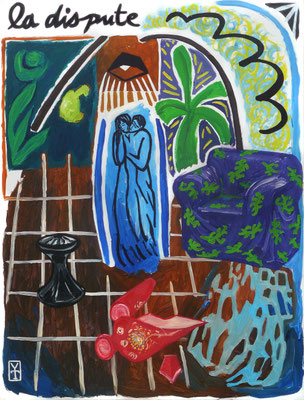 LA DISPUTE - Acrylic on canvas - 35.5x47.5inch/2012