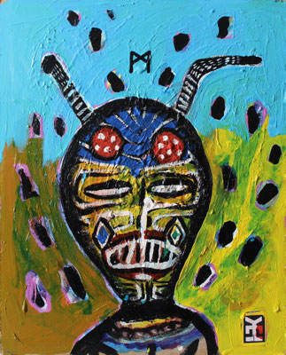CREATURE - acrylic on hard board- 15x18.5 inch / 2016