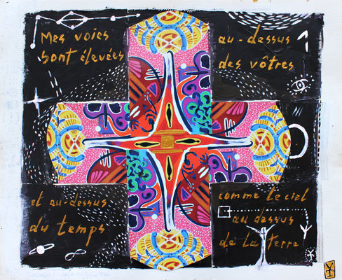 Color Cross / Acrylic and collage on paper - 17x14inch/ 2015