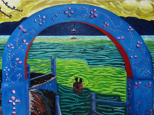 LA PROMESSE - Acrylic and oil pastel on canvas - 47.5x35.5inch -2012