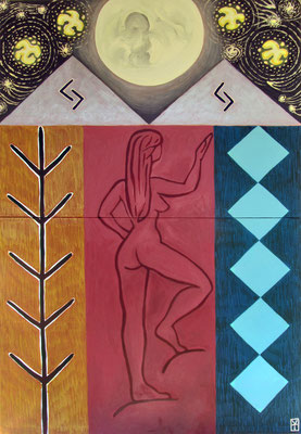 BERKANA - Acrylic and oil pastel on canvas - 47.5x71inch/ 2014