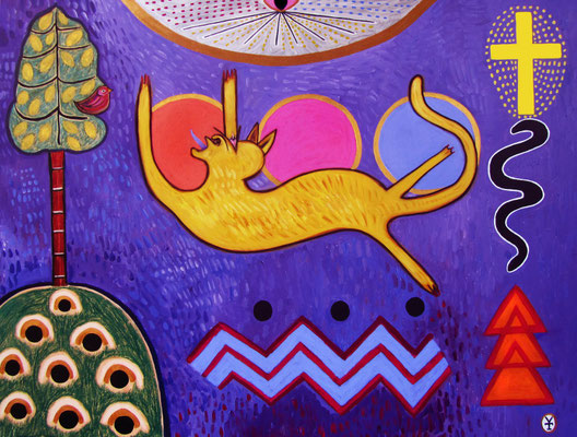 CHACAL- Acrylic and oil pastel on canvas - 35.5x47.5inch/ 2011